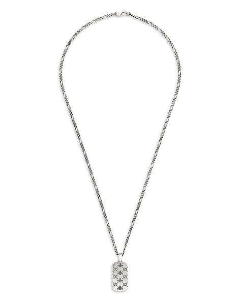 Gucci Sterling Silver Signature Dogtag Pendant Necklace, 23.6